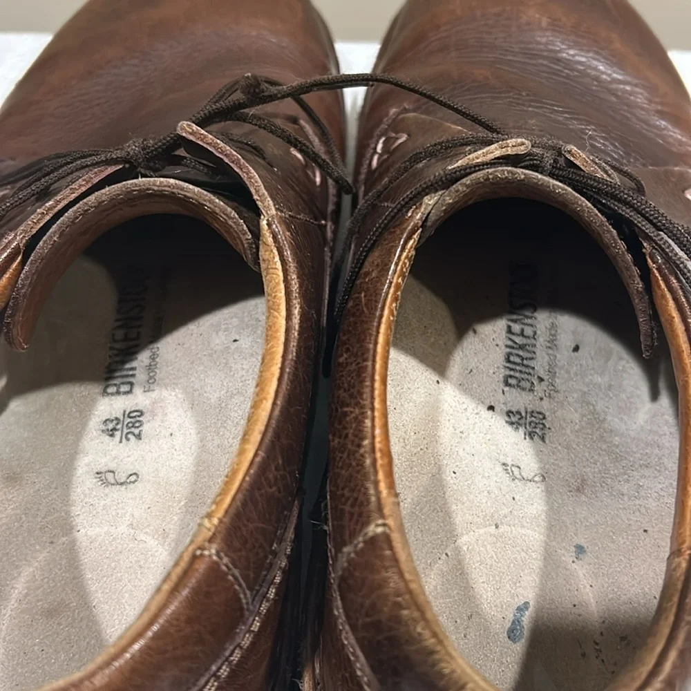 Birkenstock Footprints Men's Brown Leather Lace Up Oxford Shoes Size 10 (43)